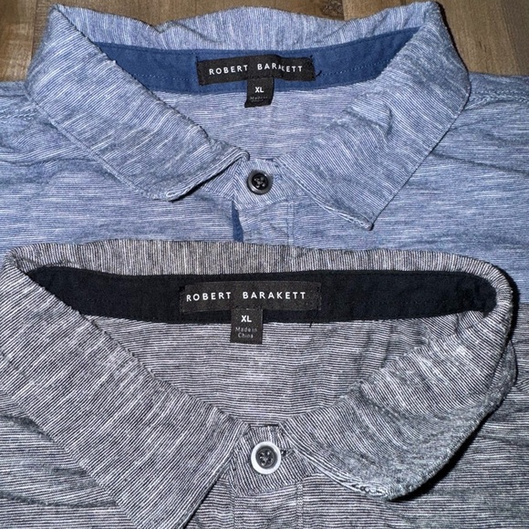 Robert Barakett Men’s Polo Bundle (2 total) Heathered Blue & Black Size XL - Picture 6 of 9